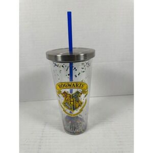 Harry Potter‎ Hogwarts Glitter Confetti Tumbler Cup w/ Straw Lid Drinkware